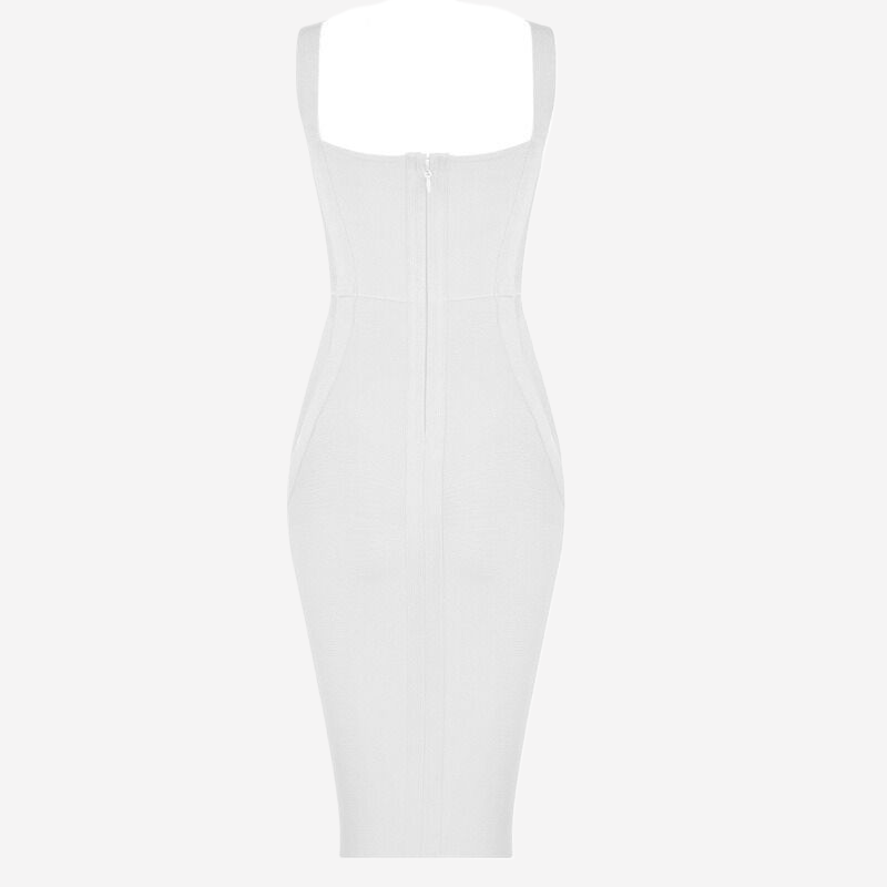 White Bodycon Dress Midi Length