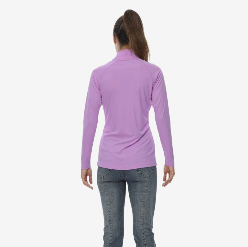 Women's Purple Shirt UPF 50+ with Zipper Collar