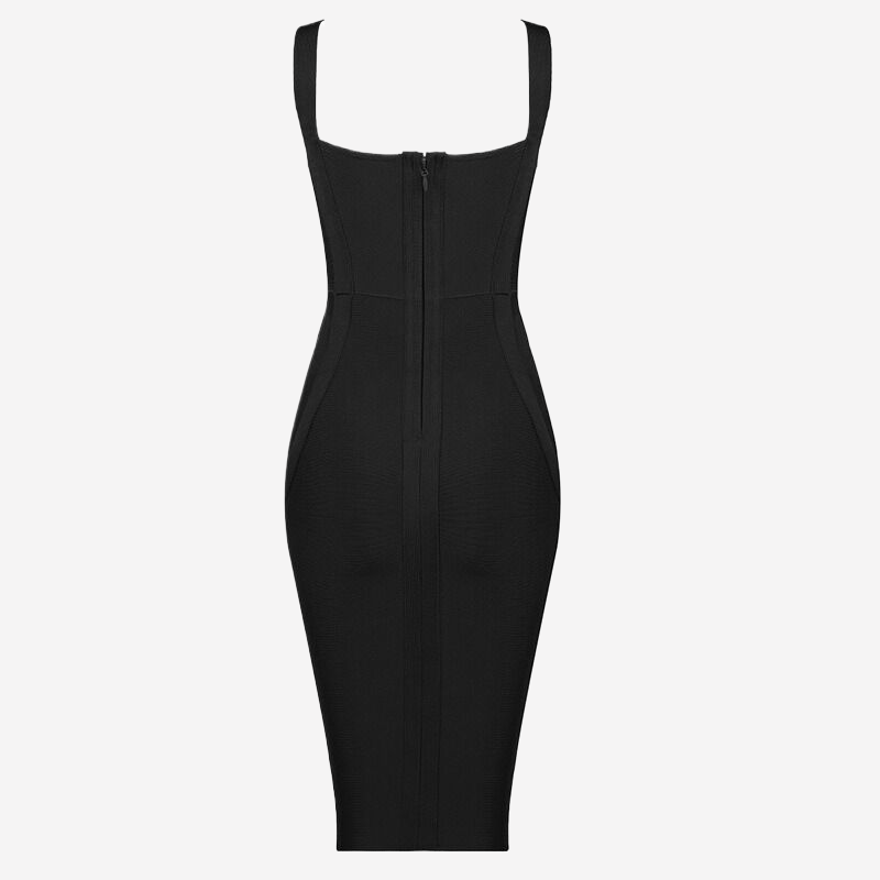 Black Bodycon Dress Midi Length