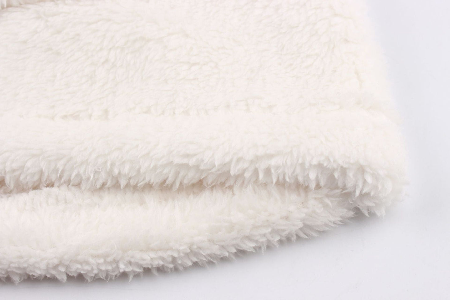 Quarter-Zip Sherpa Pullover Fuzzy Fleece Sweater in White