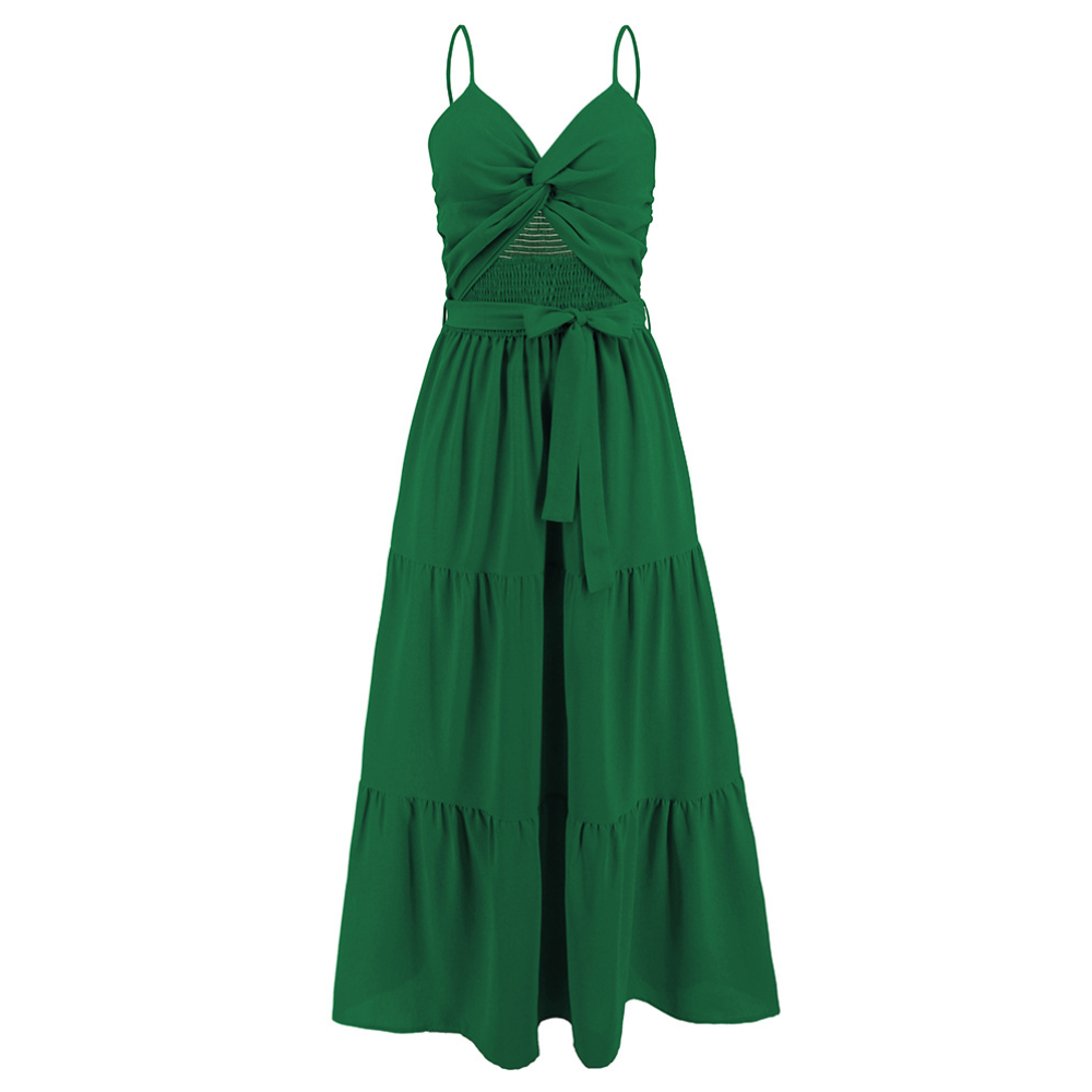 Tie Front Dress Sleeveless Mint Green Maxi Dresses