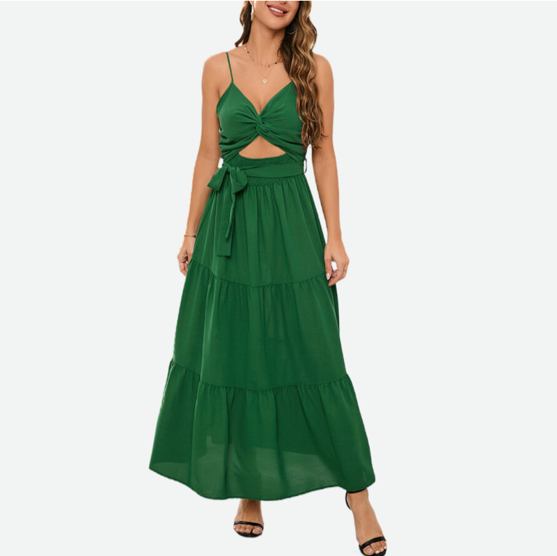 Tie Front Dress Sleeveless Mint Green Maxi Dresses