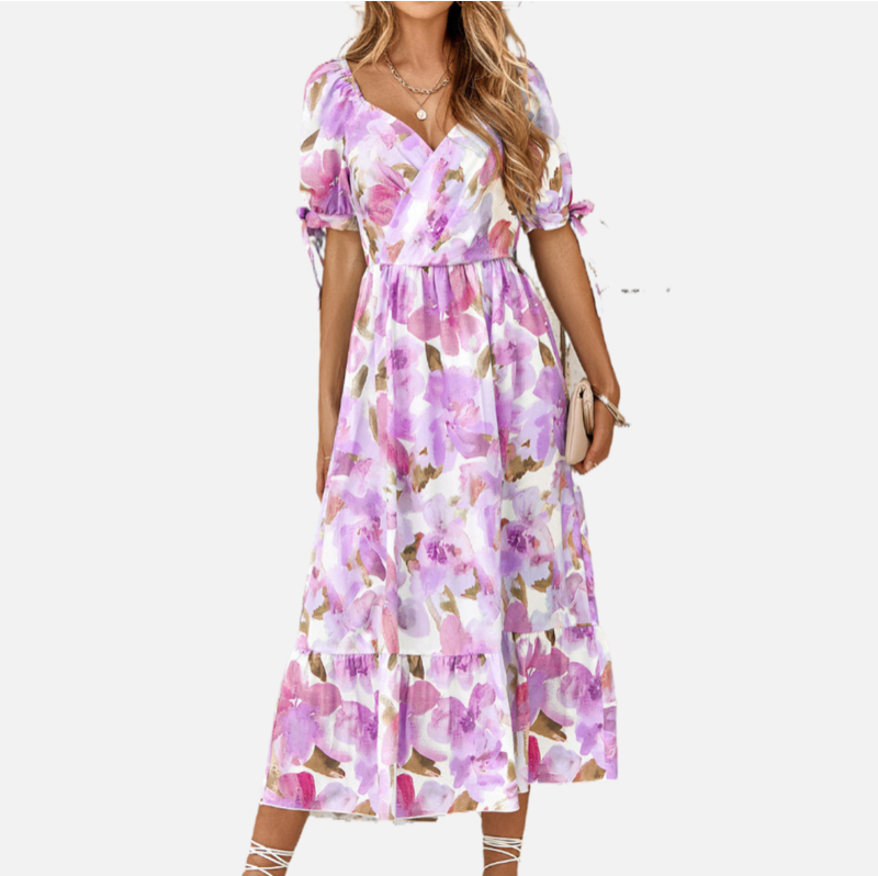 Purple Floral Dress 