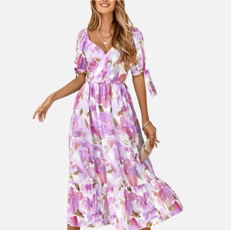 Purple Floral Dress 