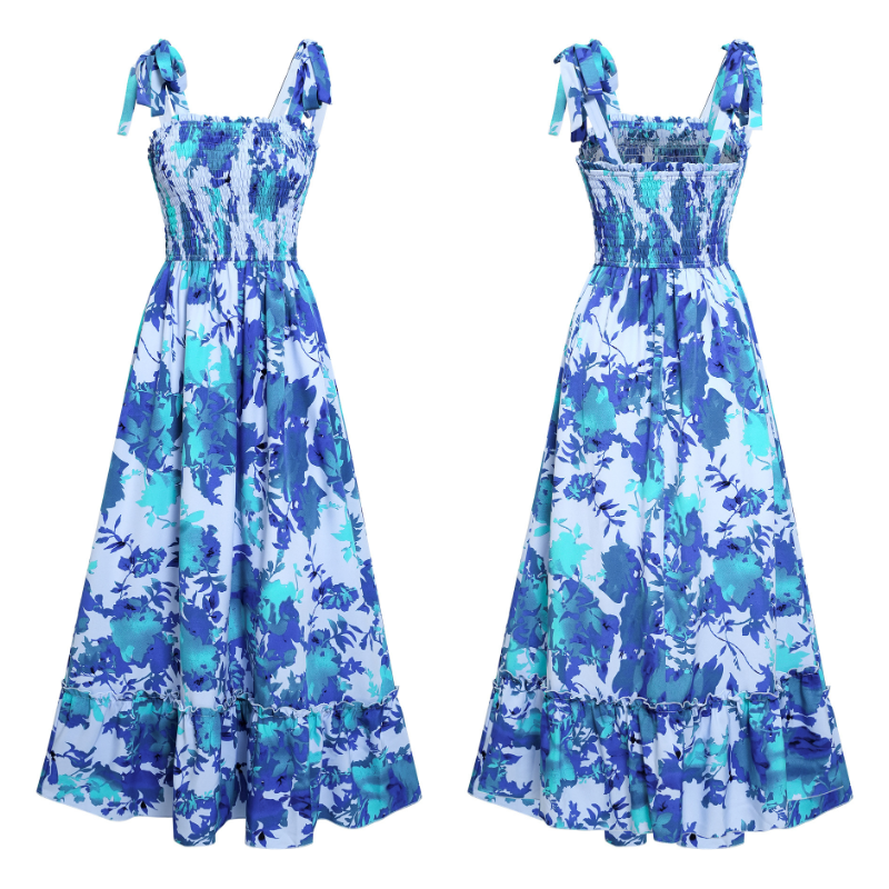 Blue Floral Maxi Dress