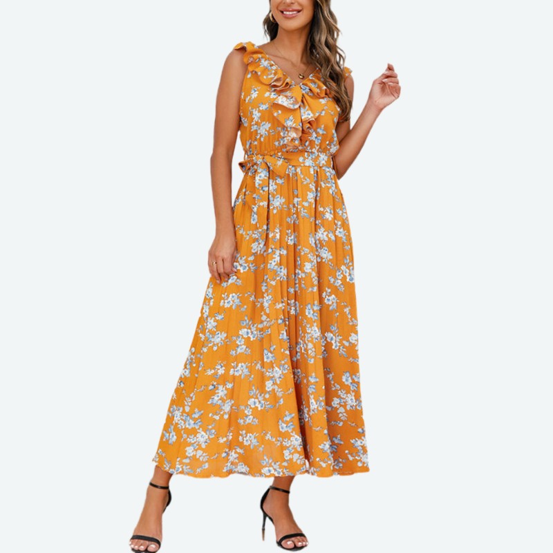 Yellow Floral Maxi Dress