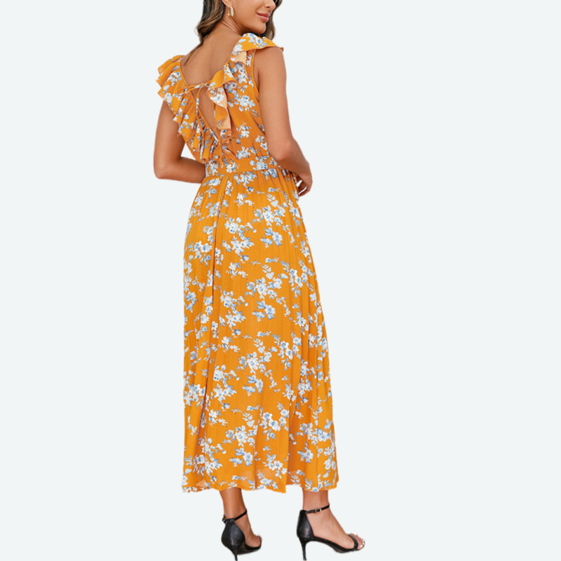 Yellow Floral Maxi Dress