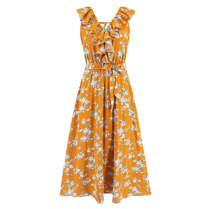 Yellow Floral Maxi Dress