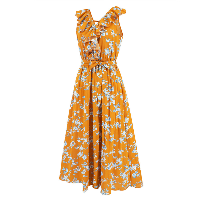 Yellow Floral Maxi Dress