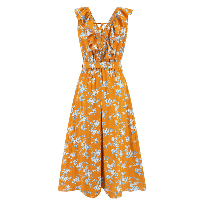 Yellow Floral Maxi Dress