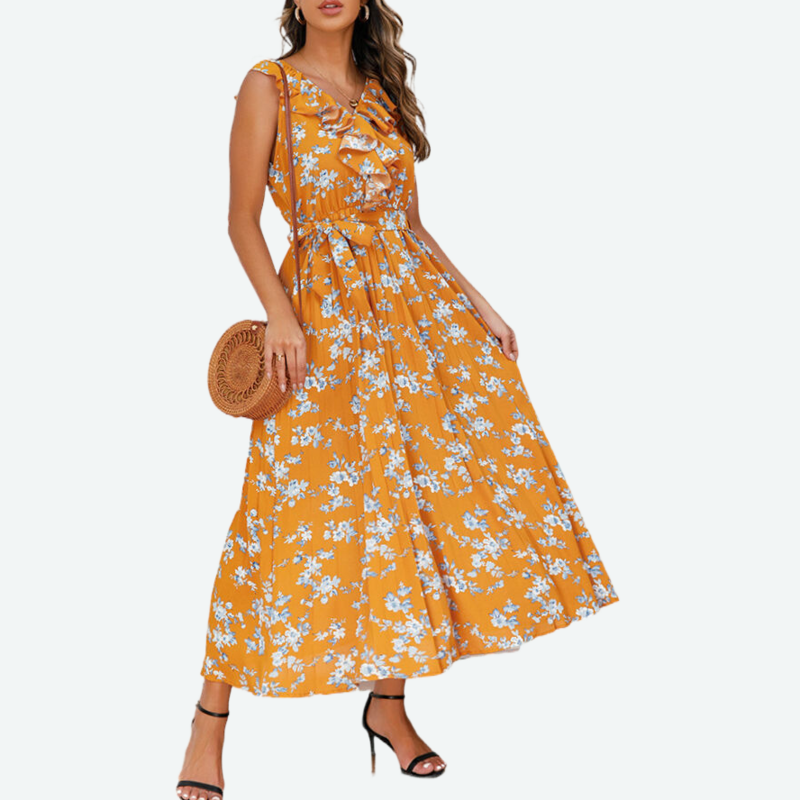 Yellow Floral Maxi Dress