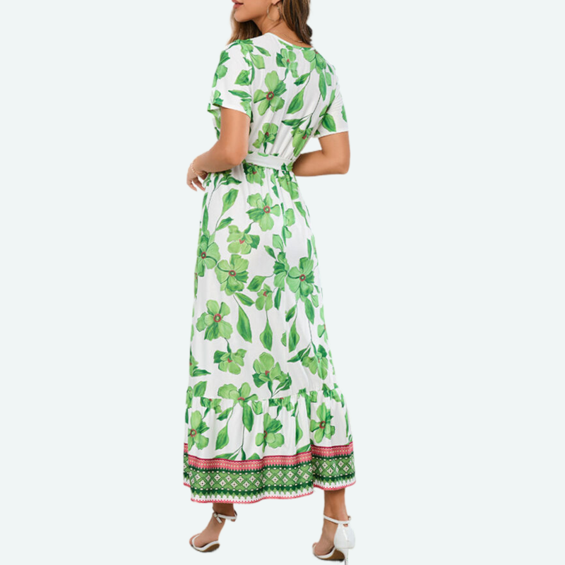 Sage Green Floral Maxi Dress