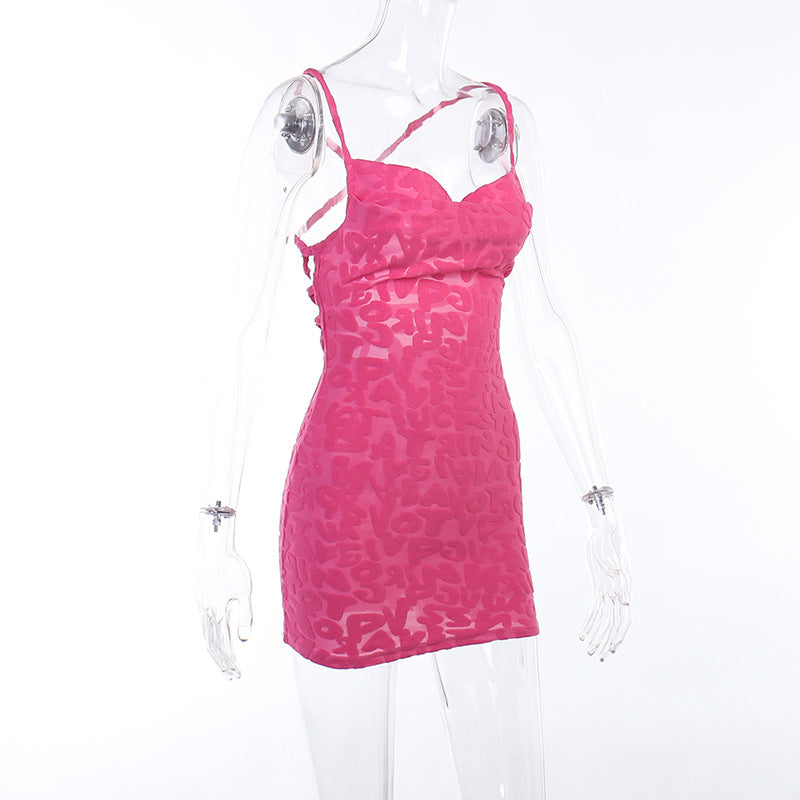 Hot Pink Bodycon Dress | Backless with Strap