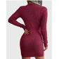 Cable Knit Red Sweater Dress Bust Cut out Sexy Dress Bodycorn Fit