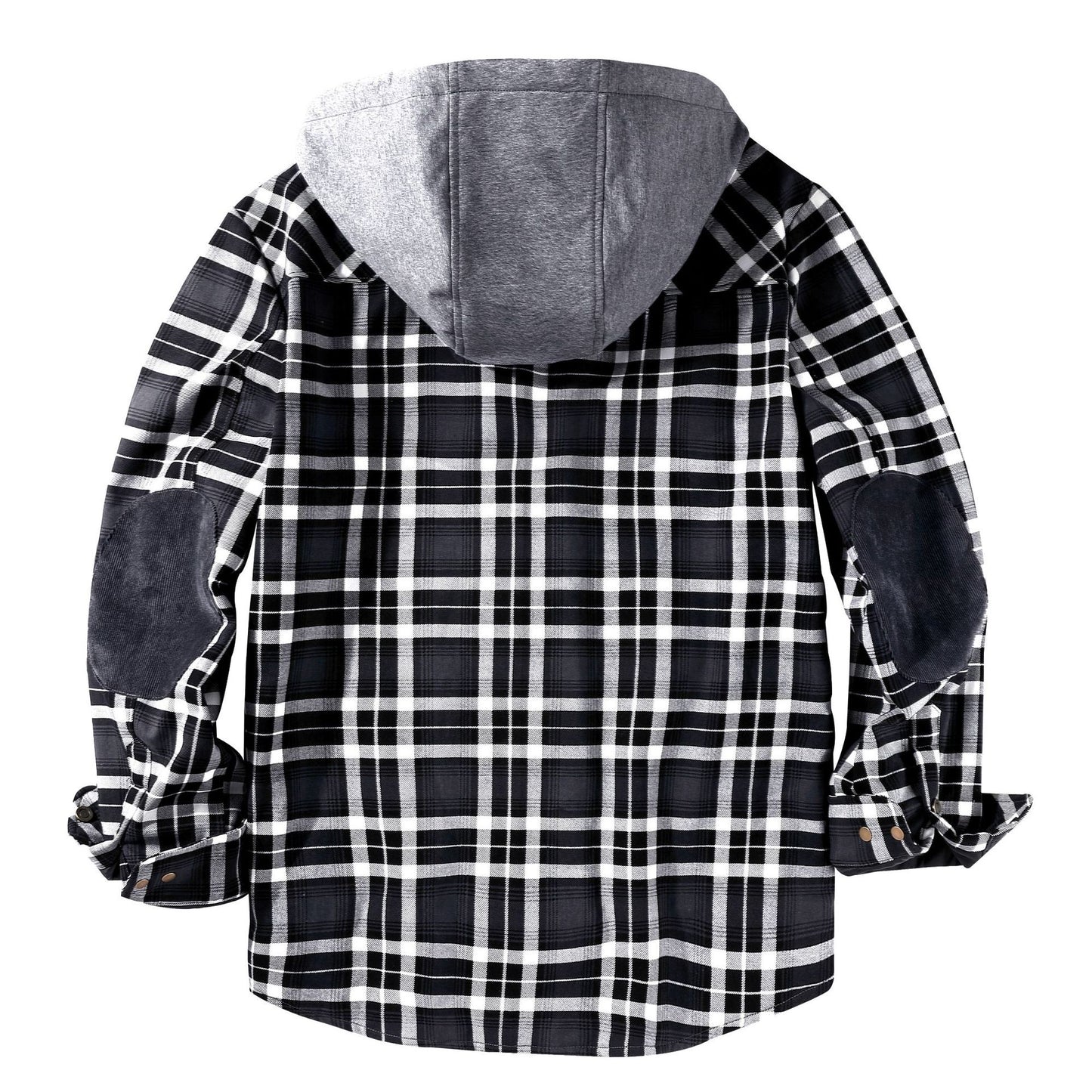 Men's Flannel Sherpa Lined Shirt Jackets Checkered with Hood