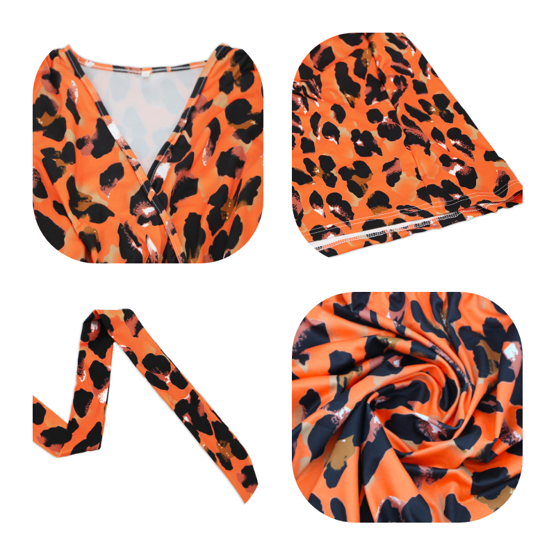 Leopard Print Dress with V Neck Sleeveless