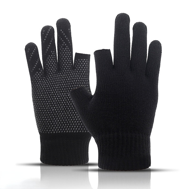 Two Fingerless Gloves for Winter Fly Fishing, Typing,Touchscreen