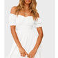 White Off The Shoulder Dress Ruffle Wedding Dress