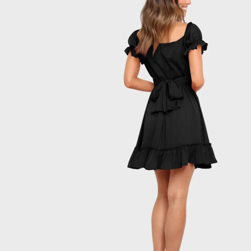 Black Off The Shoulder Dress Ruffle Dress for WomenBlack Off The Shoulder Dress Ruffle Dress for Women
