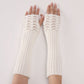 Long White Fingerless Gloves Fashion Crochet