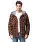 Mens Flannel Sherpa Jacket Checkered with Hood