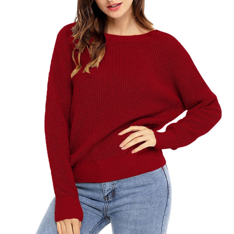Knit Sweater Backless Sexy Red Sweater