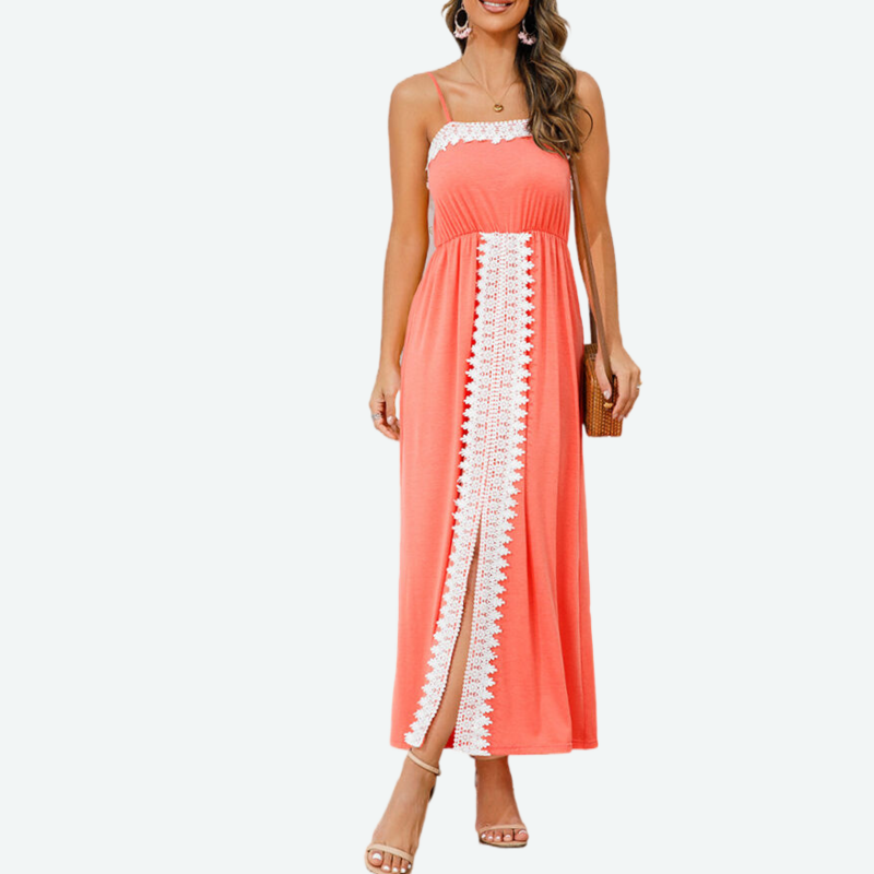 Spaghetti Strap Maxi Dress with Lace