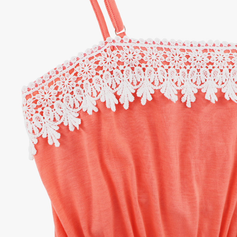 Spaghetti Strap Maxi Dress with Lace