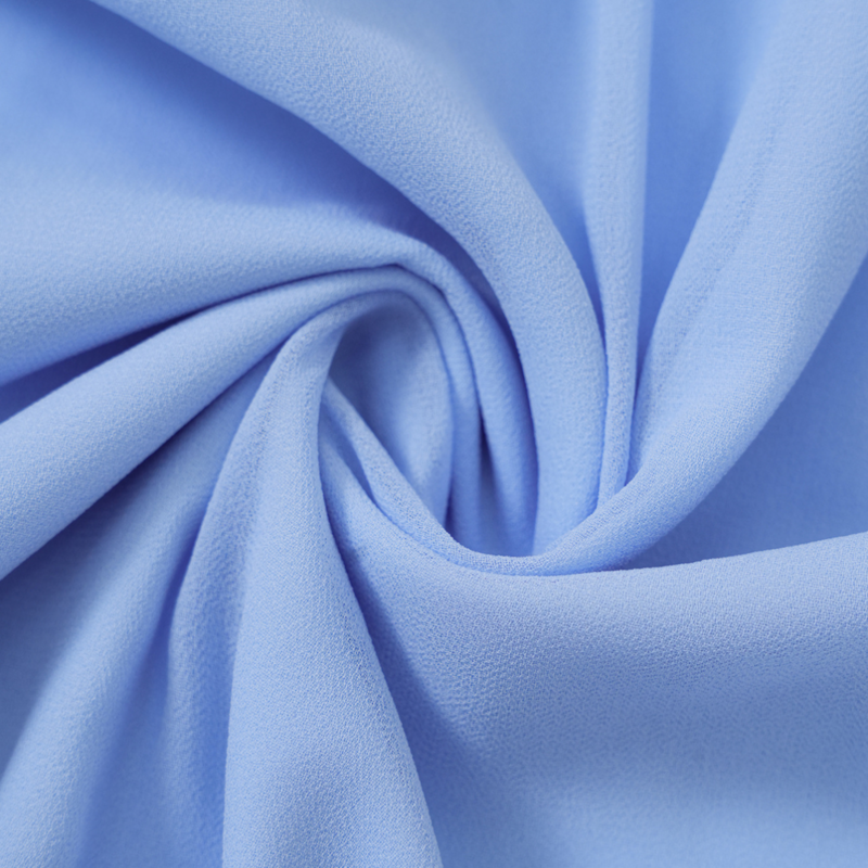 Blue Chiffon Dress with Mesh