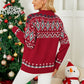 Red Pullover Aztec Print Oversive Ugly Christmas Sweater