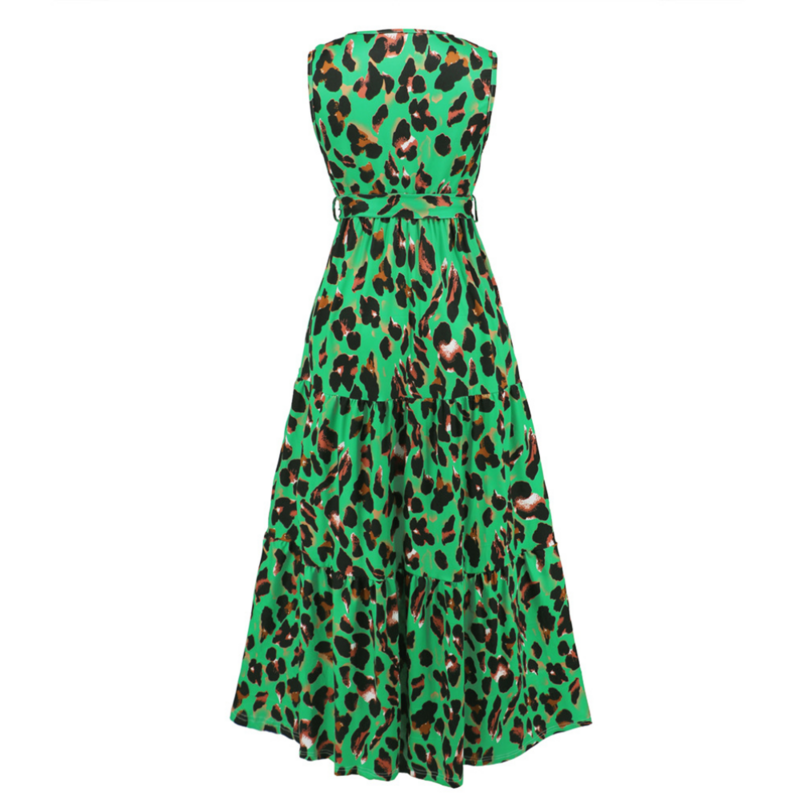 Leopard Maxi Dress with Sleeveless