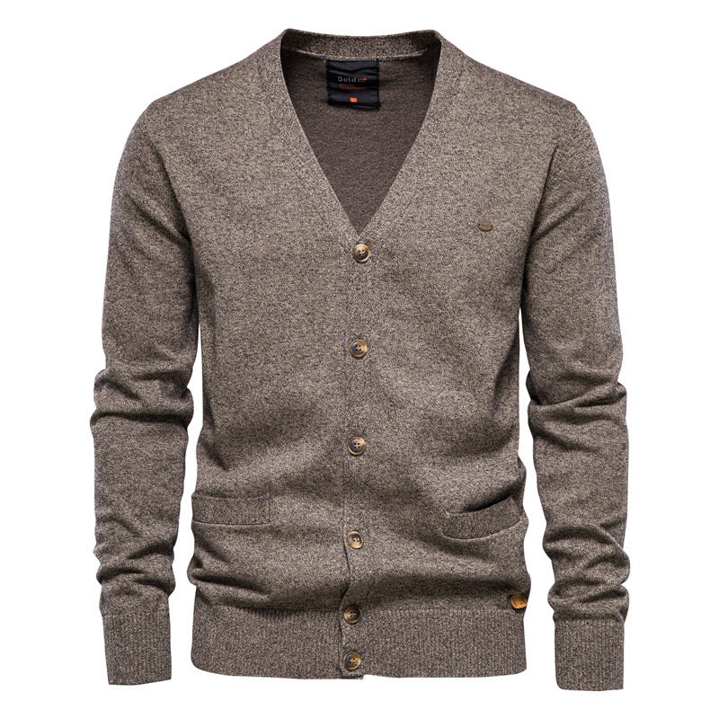 Men's Lightweight V-Neck Knit Casual Cardigan Sweater With Button