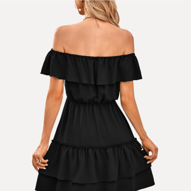 Black Graduation Dresses Off Shoulder Dresses Ruffled