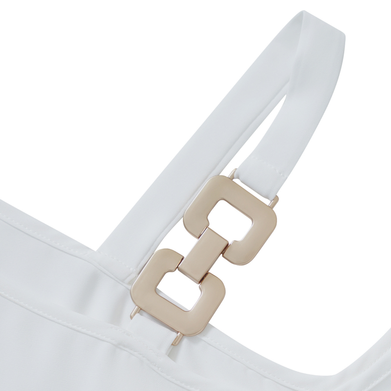 One Shoulder Blouse Elbow Sleeve White Blouse