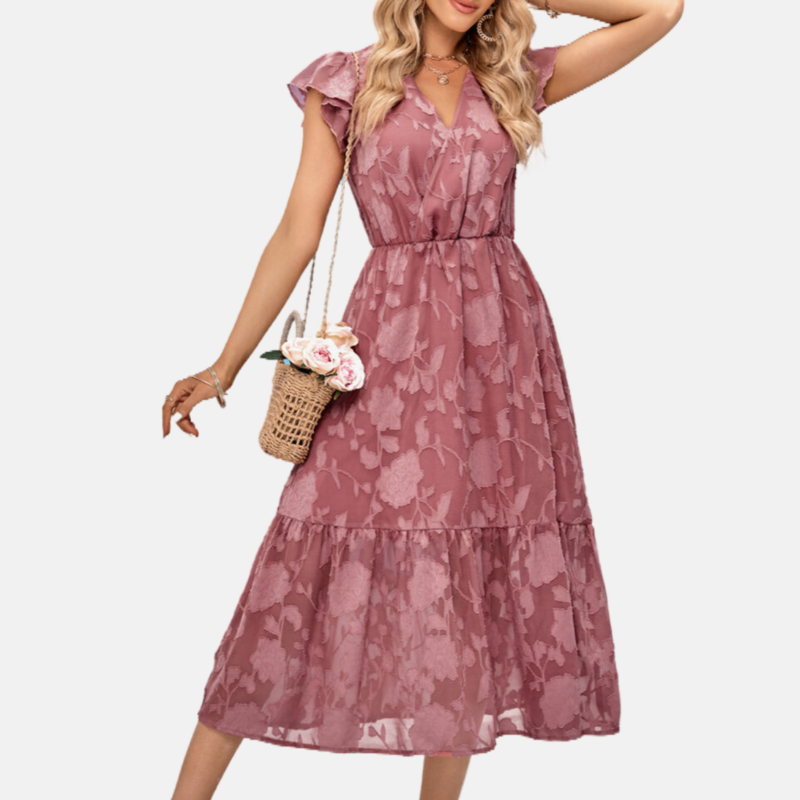 Cap Sleeve Floral Dress