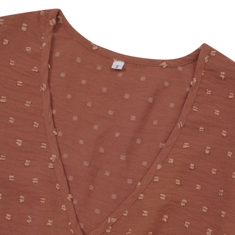 Brunch Dresses with Short Sleeve and V Neck