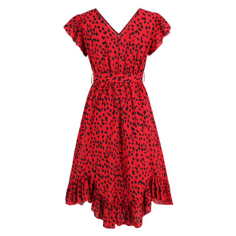 Red Leopard Print Dress