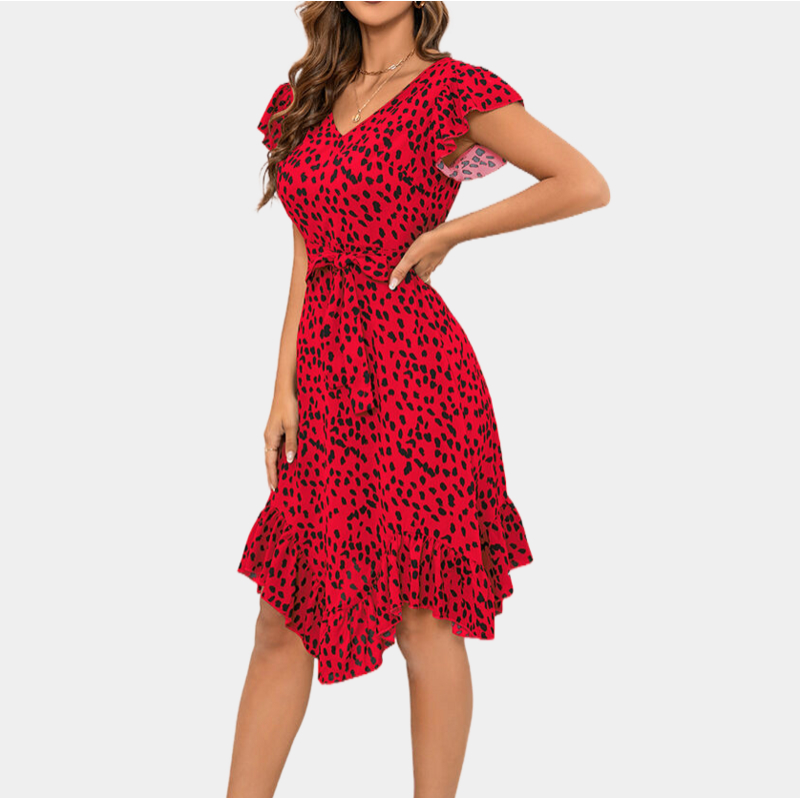 Red Leopard Print Dress