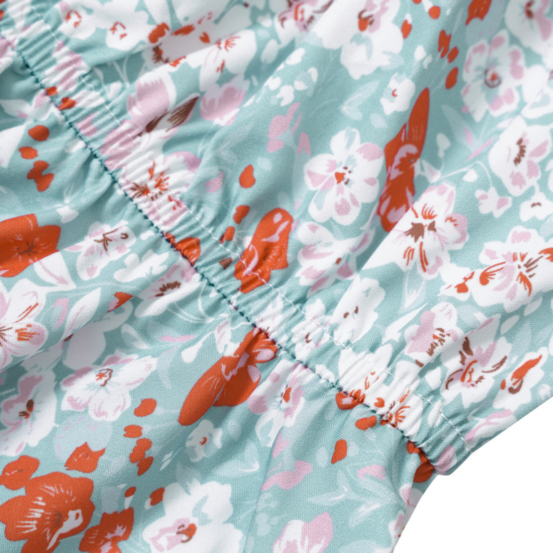 Floral Print Blouse with Ruffle Collar