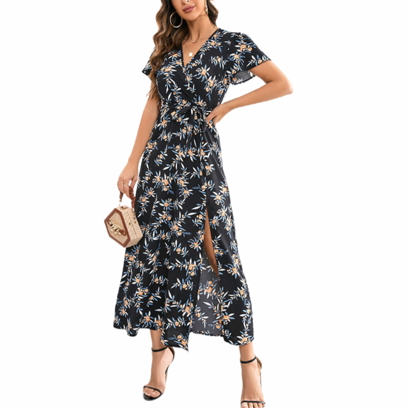 Black Floral Dress Maxi