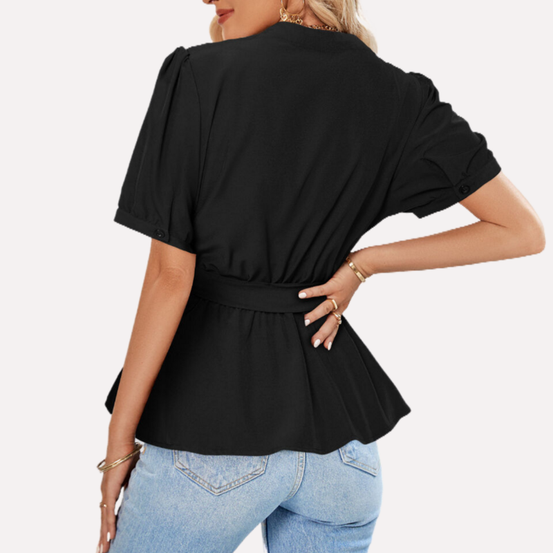Black Short Sleeve Blouse