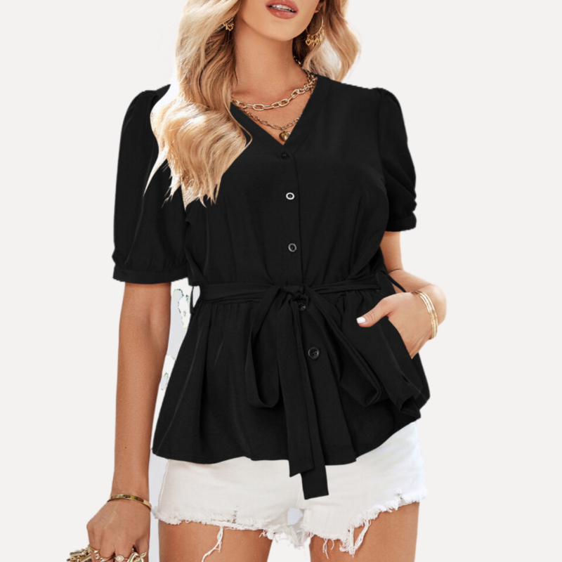 Black Short Sleeve Blouse
