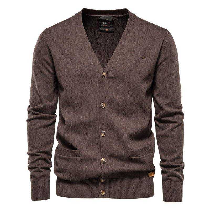 Men's Lightweight V-Neck Knit Casual Cardigan Sweater With Button