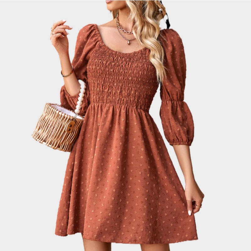 A Line Dresses Puff Sleeve Chiffon Dress