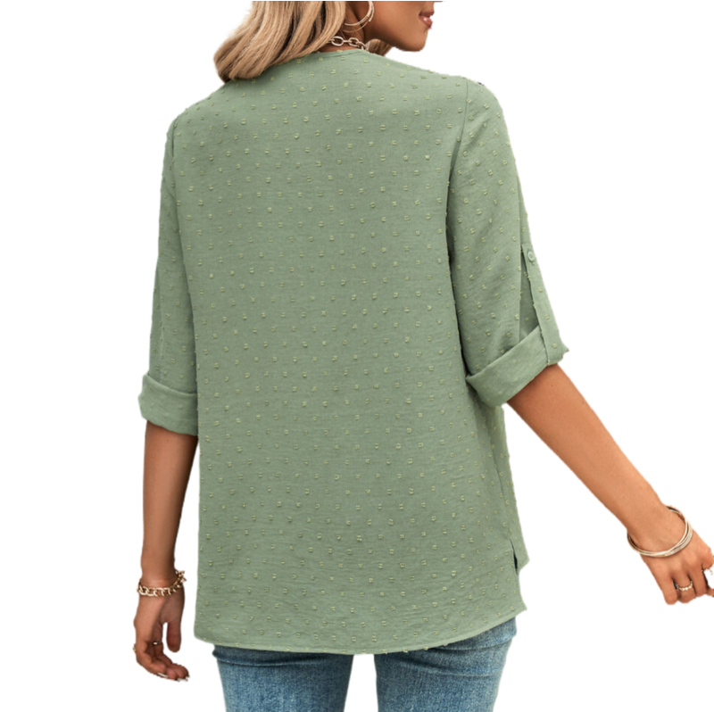 3 4 Sleeve Blouse V Neck