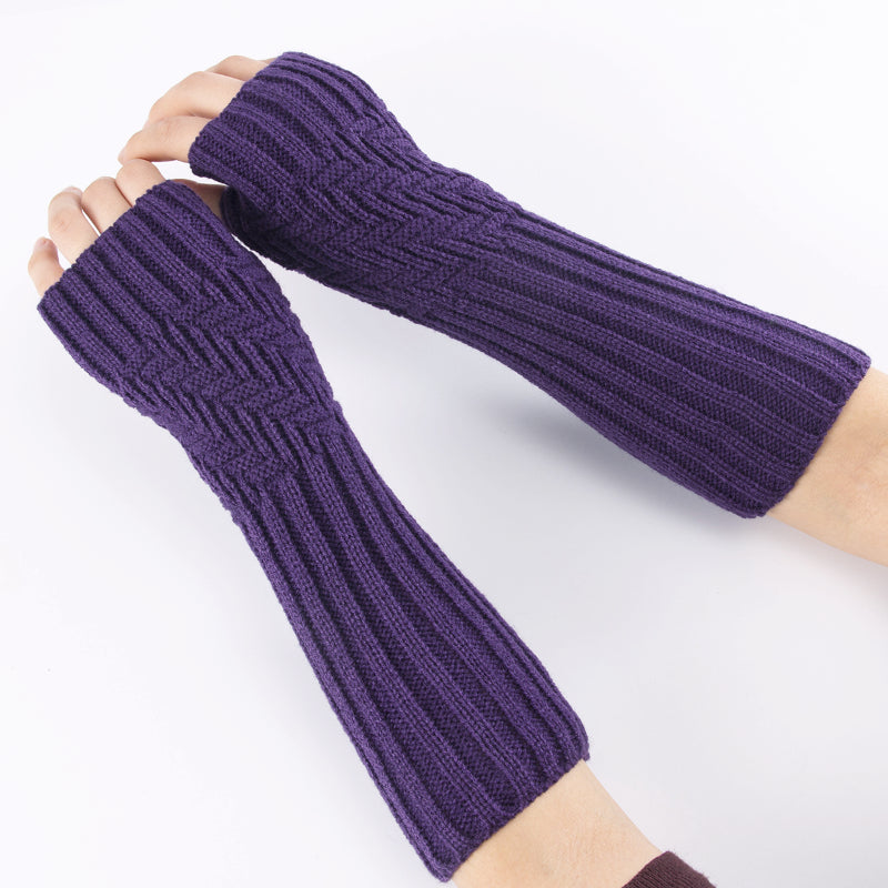 Hot Pink Long Fingerless Gloves Fashion