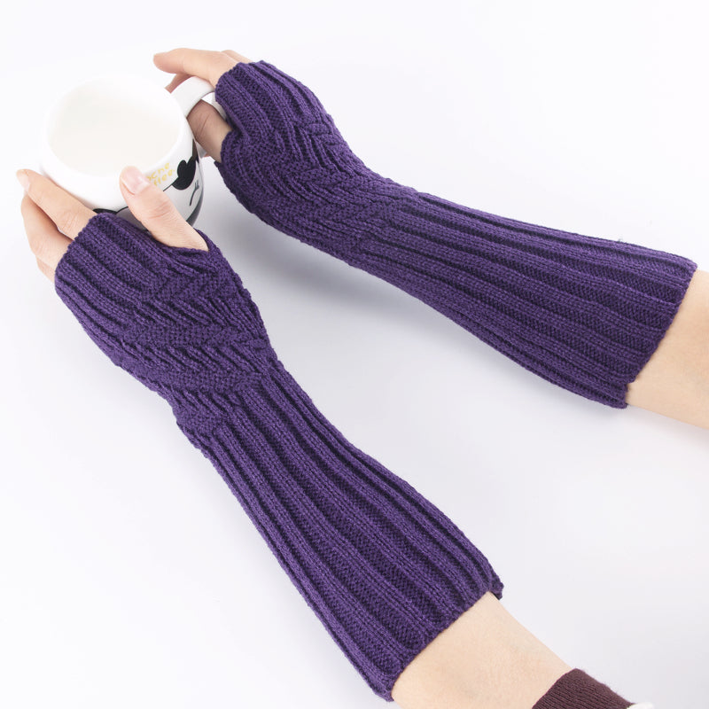 Hot Pink Long Fingerless Gloves Fashion