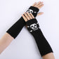 4 in 1 Skull Long Fingerless Gloves Fashion Print