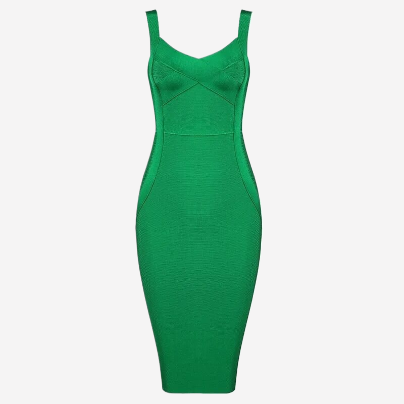 Green Bodycon Dress Midi Length