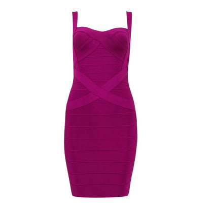 Purple Bodycon Dress Midi Length